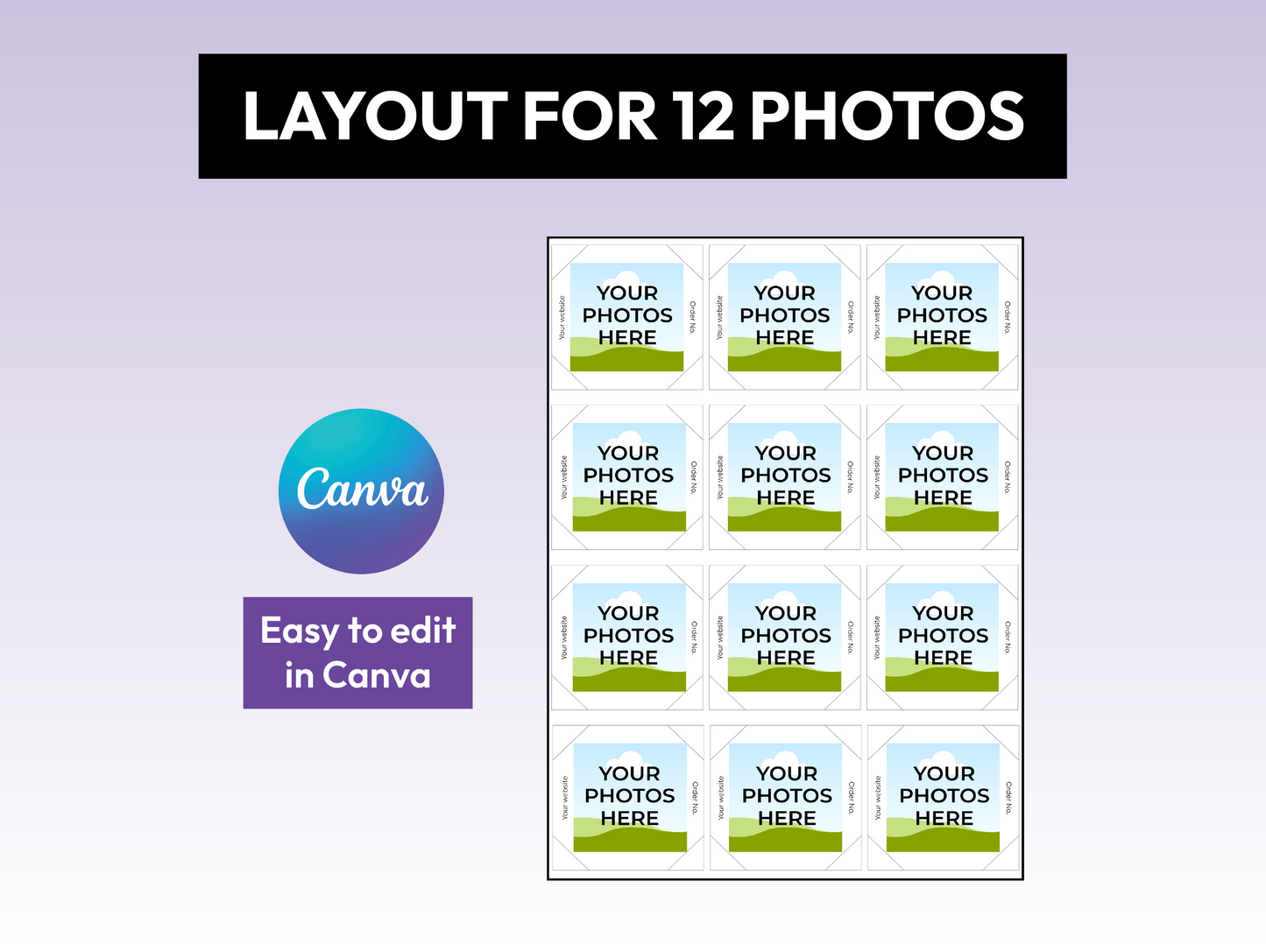 2"x2" Square Fridge Magnet Template Bundle (9 & 12 Photo Versions) + Canva Editing & Printing Tutorial